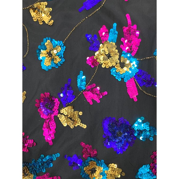 Y2K Sequin Top Evening Cocktail Holiday Party Christmas New Years Winter Wedding - Picture 10 of 12